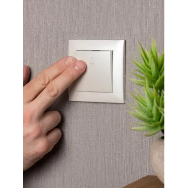 Валенсия лицевая панель кнопки звонка 10А жемчуг