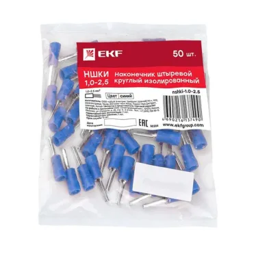 Наконечник штыревой круглый изолированный НШКИ 1.0-2.5 (уп.50шт) PROxima