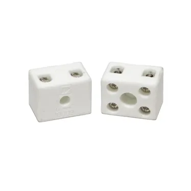 Клемма керамическая латунь 6 мм 2 пары контактов с крепежным отверстием