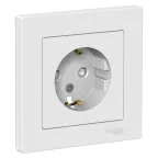 Розетка ATLASDESIGN с заземлением со шторками 16А в сборе белый