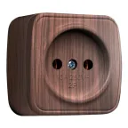 Розетка 1-местная ОП Минск 10А без заземления темное дерево