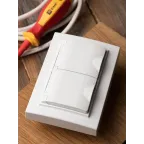 Минск Розетка 2-местная СП с/з с крышкой 16А белаяс защ. штор. IP44