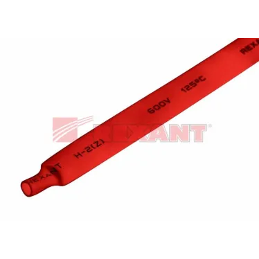 Термоусаживаемая трубка 8,0 4,0 мм, красная, упаковка 50 шт. по 1 м, REXANT