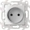 Розетка без заземления со шторками 2Р 16A 250В~ цвета алюминий S24 Harmonie