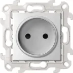Розетка без заземления со шторками 2Р 16A 250В~ цвета алюминий S24 Harmonie
