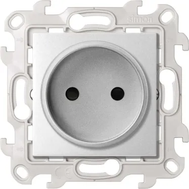 Розетка без заземления со шторками 2Р 16A 250В~ цвета алюминий S24 Harmonie