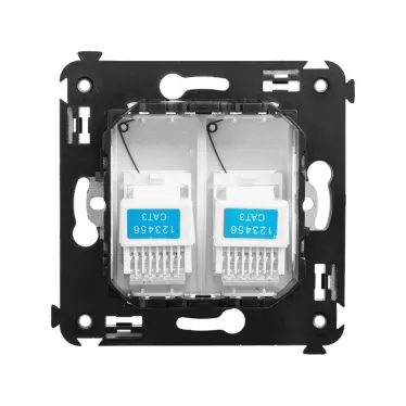 Avanti Розетка телефонная в стену двойная, ''Белое облако''