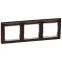 VALENA Рамка 3 поста горизонтальный монтаж темное дерево/серебро