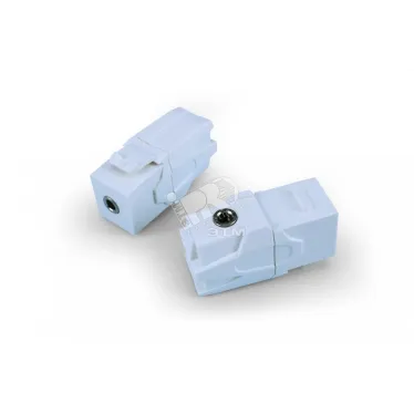 Вставка формата Keystone Jack с проходным адаптером TRS 3.5 мм, ROHS, белая | 247762 | Hyperline