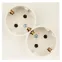 Розетка 2х2К+З Schuko без штор, слоновая кость