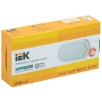 Светильник светодиодный ДПО 4012 12Вт IP54 4000K овал белый пластик IEK