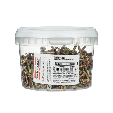 Саморез оконный 3,9х19 потайная головка, сверлоконечный (500шт) - коробка