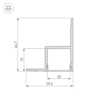 Профиль ARH-CEIL-2000 ANOD (ARL, Алюминий)