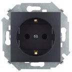 Розетка с заземлением Schuko 16А 250В винт зажим графит