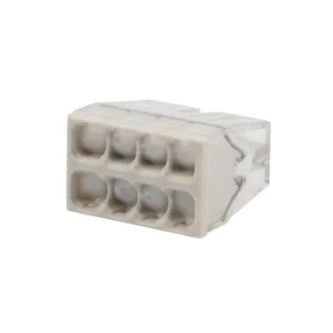 Экспресс-клемма с пастой СМК 2273-248, 8-проводная 0.5-2.5 кв мм, прозрачная 50шт, REXANT