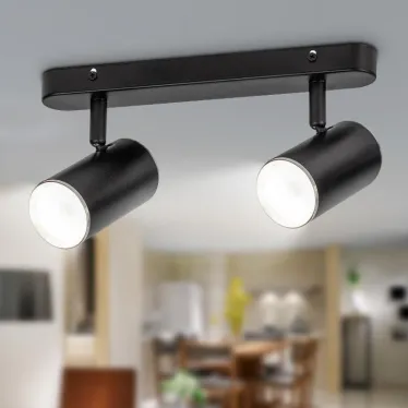 Светильник настенно-потолочный спот OL35-2 BK MR16 GU10 IP20 черный хром