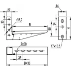 Консоль с опорой ML 100 мм облегченная