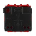 Avanti Розетка ''Красный квадрат'', 2P+E, с защитными шторками, 2 модульная