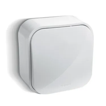 Выключатель одноклавишный, наружный, 10А, белый