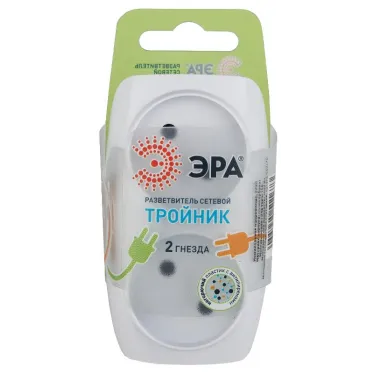 Тройник 2гн, без заземл. (белый) (10/60/1500) SP-2-W