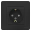 BLANCA скрытой установки розетка с заземлением со шторками, 16А, 250В, антрацит