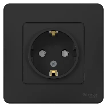 BLANCA скрытой установки розетка с заземлением со шторками, 16А, 250В, антрацит