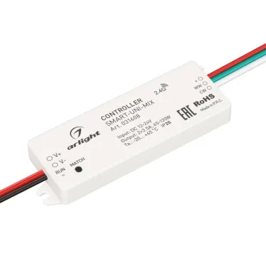Контроллер SMART-UNI-MIX (12-24V, 2x2.5A, 2.4G) (ARL, IP20 Пластик, 5 лет)