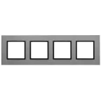 Рамка на 4 поста, металл, Эра Elegance, титан+антр, 14-5204-42