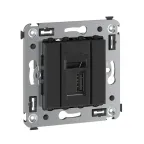 Avanti USB 2.0 розетка одинарная в стену, тип А-А, , Черный матовый