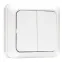 Рим Выключатель двухклавишный 10А белый
