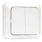 Рим Выключатель двухклавишный 10А белый