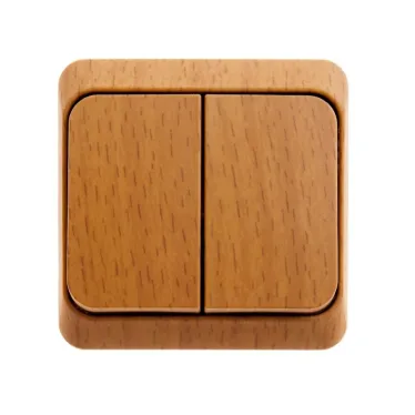 ЭТЮД Выключатель двухклавишный наружный Бук