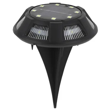 Светильник уличный ERAST024-01 на солнечной батарее подсветка Таблетка, сталь, пластик d 11 см