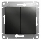 GLOSSA Выключатель двухклавишный сх.5 антрацит в рамку