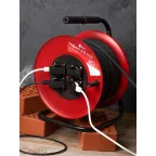 Удлинитель на катушке Гефест 2.0 4 гнезда 50м с заземлением и предохранителем КГ 3*2,5 16А/3,5кВ тIP44 PROxima