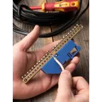 Шина 0 N 6х9мм 24 отверстия латунь синий изолятор на DIN-рейку PROxima