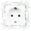 Розетка 2К+З Schuko без штор, белый