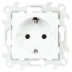 Розетка 2К+З Schuko без штор, белый