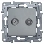 ETIKA Розетка телевизионная TV/SAT двухкабельная алюминий