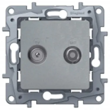 ETIKA Розетка телевизионная TV/SAT двухкабельная алюминий