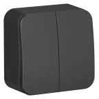 Выключатель BLANCA двухклавишный наружный (схема 5) с изоляционной пластиной 10A 250B антрацит