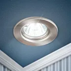 Светильник штампованный MR16,12V/220V, 50W сатин никель ST1 SN