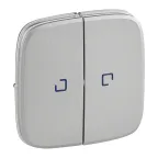 Valena ALLURE Лицевая панель для выключателя двухклавишного с подсветкой Алюминий