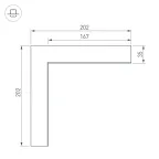 Угол SL-LINIA65-F внутренний (arlight, Металл) | 030124 | Arlight
