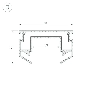 Профиль-держатель LGD-STRETCH-4TR-2000 (arlight, Алюминий) | 033090 | Arlight
