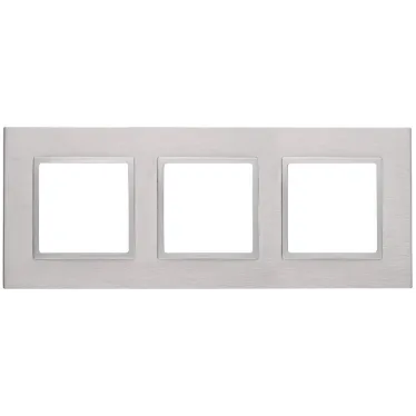 Рамка на 3 поста, металл, Эра Elegance, алюминий+алюм, 14-5203-03