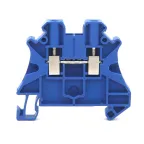 Клемма проходная, винтовой зажим, 2 точки подключения, 4 кв.мм, синяя