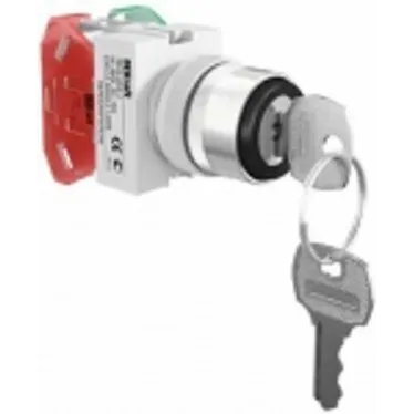 Переключатель AKS-3 22мм 3-позиционный с ключом I-O-II черный