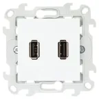 Коннектор 2хUSB, белый