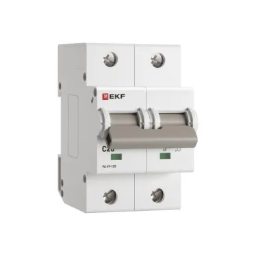 Автоматический выключатель ВА 47-125 2P 20А (C) 15кА PROXIMA  | mcb47125-2-20C | EKF